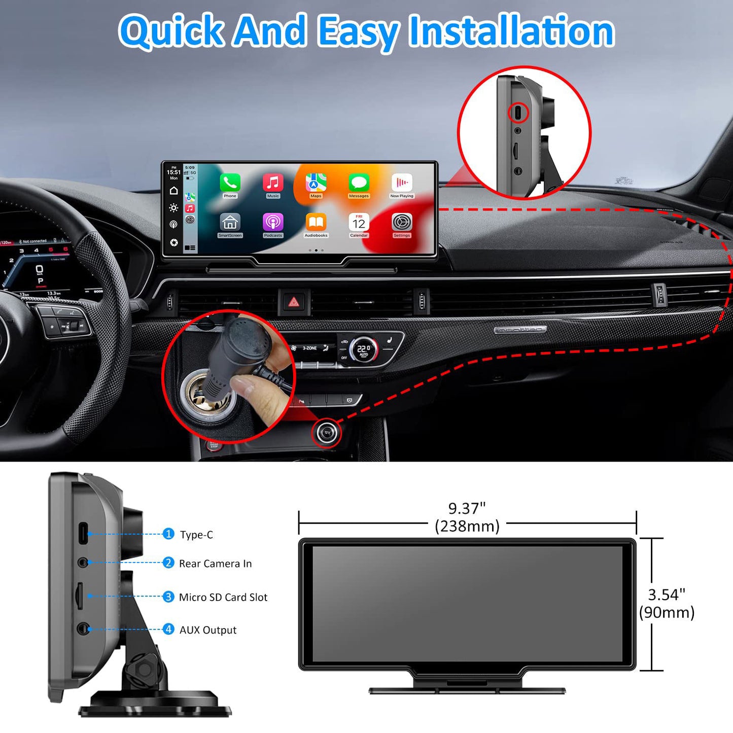 DriveMate™ Pro+ | 4K CarPlay + DashCam