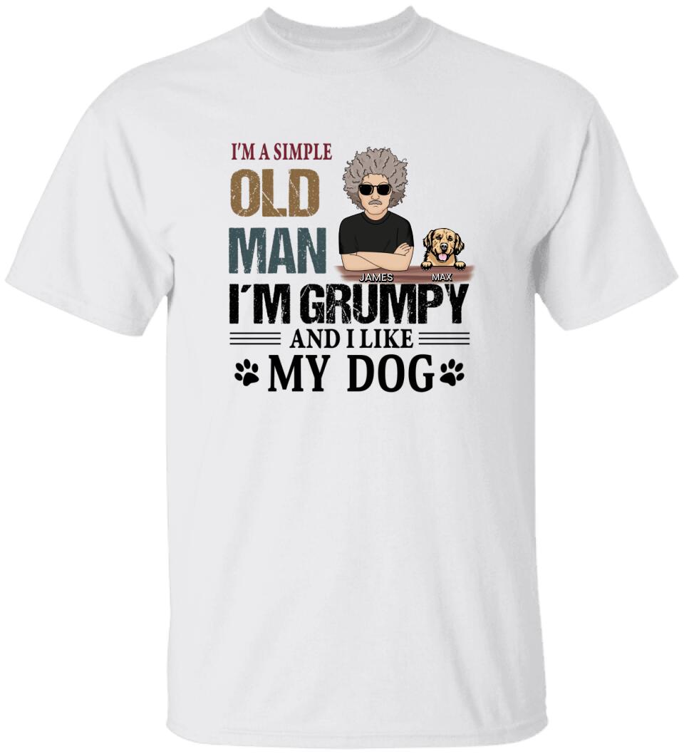 I'm A Simple Old Man I Like My Dogs Personalized Shirt Family Gift For Dog Lover