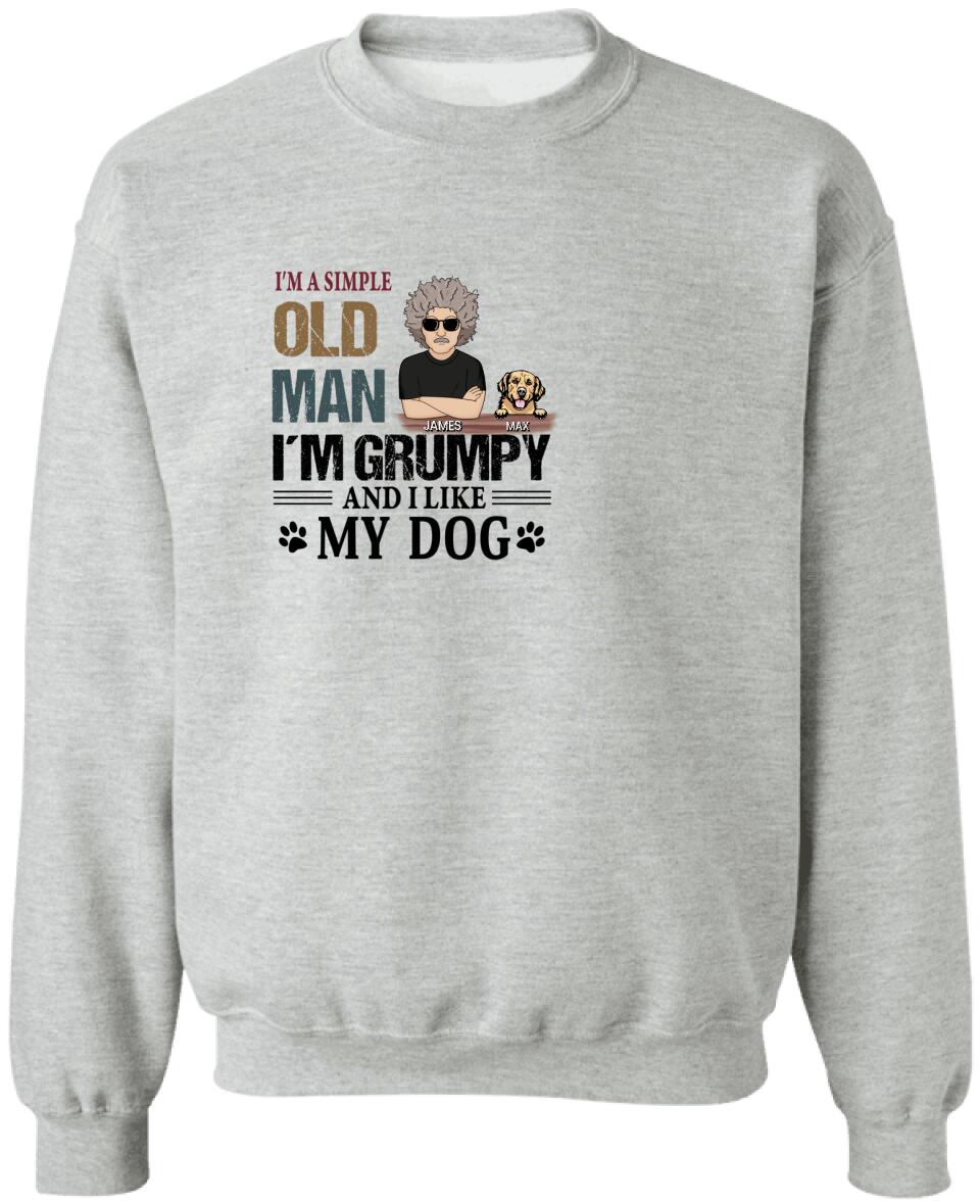I'm A Simple Old Man I Like My Dogs Personalized Shirt Family Gift For Dog Lover