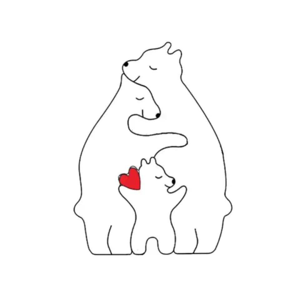 Handcrafted - Family - Wooden Bears Family - Wooden Pet Carvings