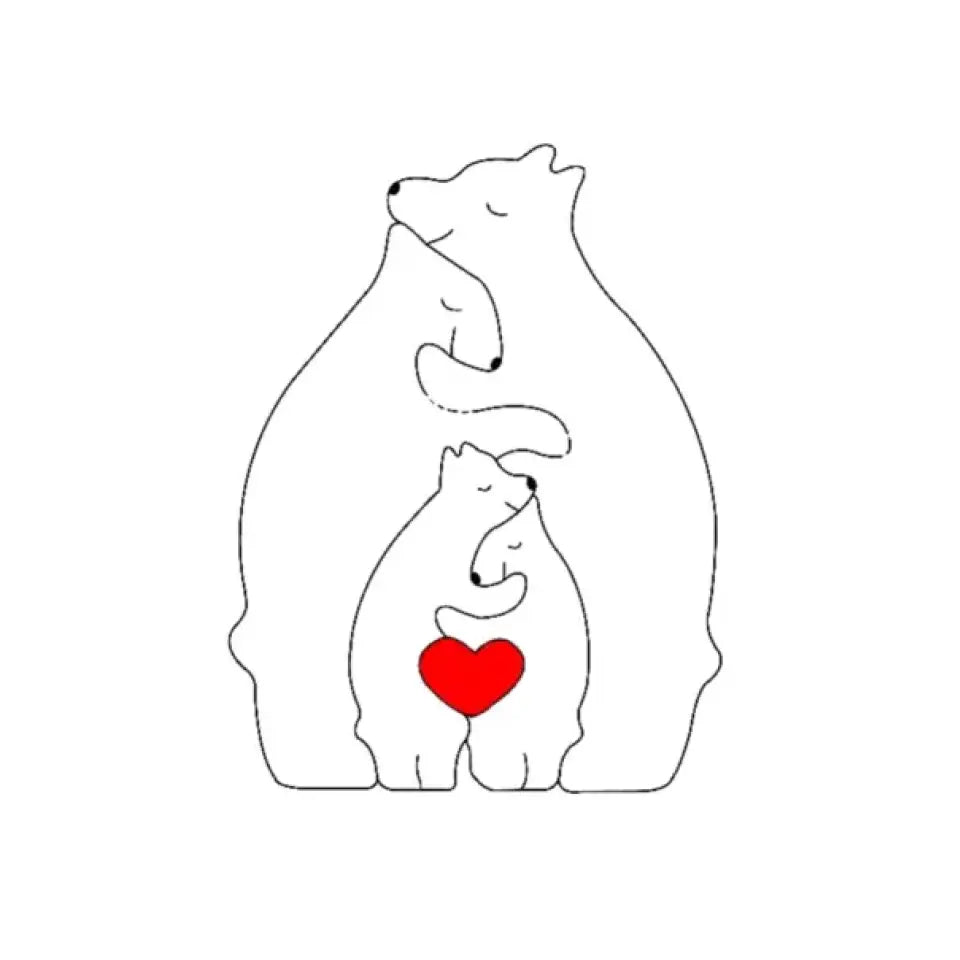 Handcrafted - Family - Wooden Bears Family - Wooden Pet Carvings