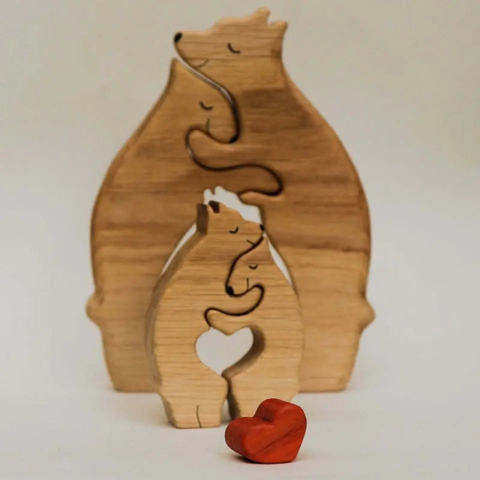 Handcrafted - Family - Wooden Bears Family - Wooden Pet Carvings