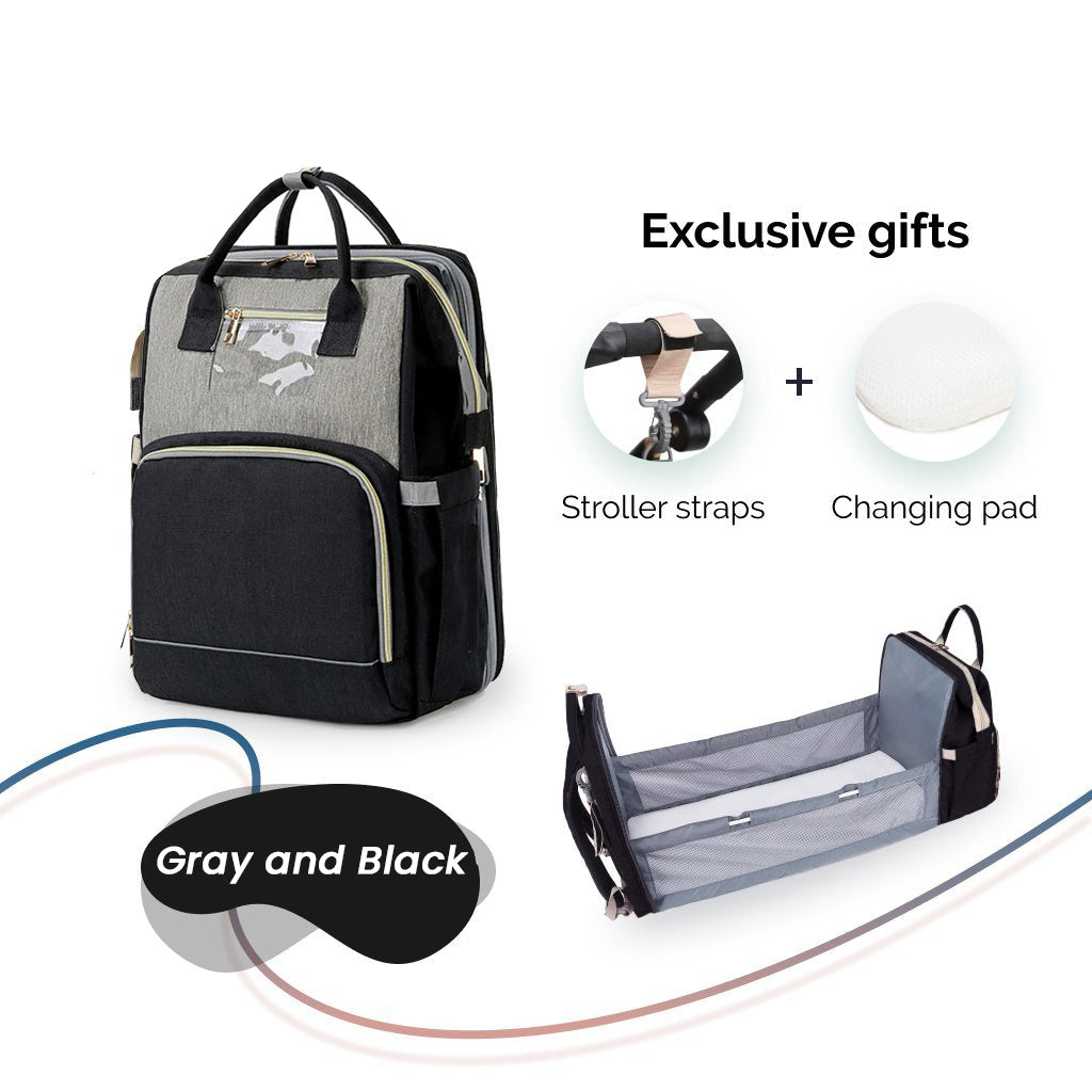 Portable Bed & Diaper Bag Backpack