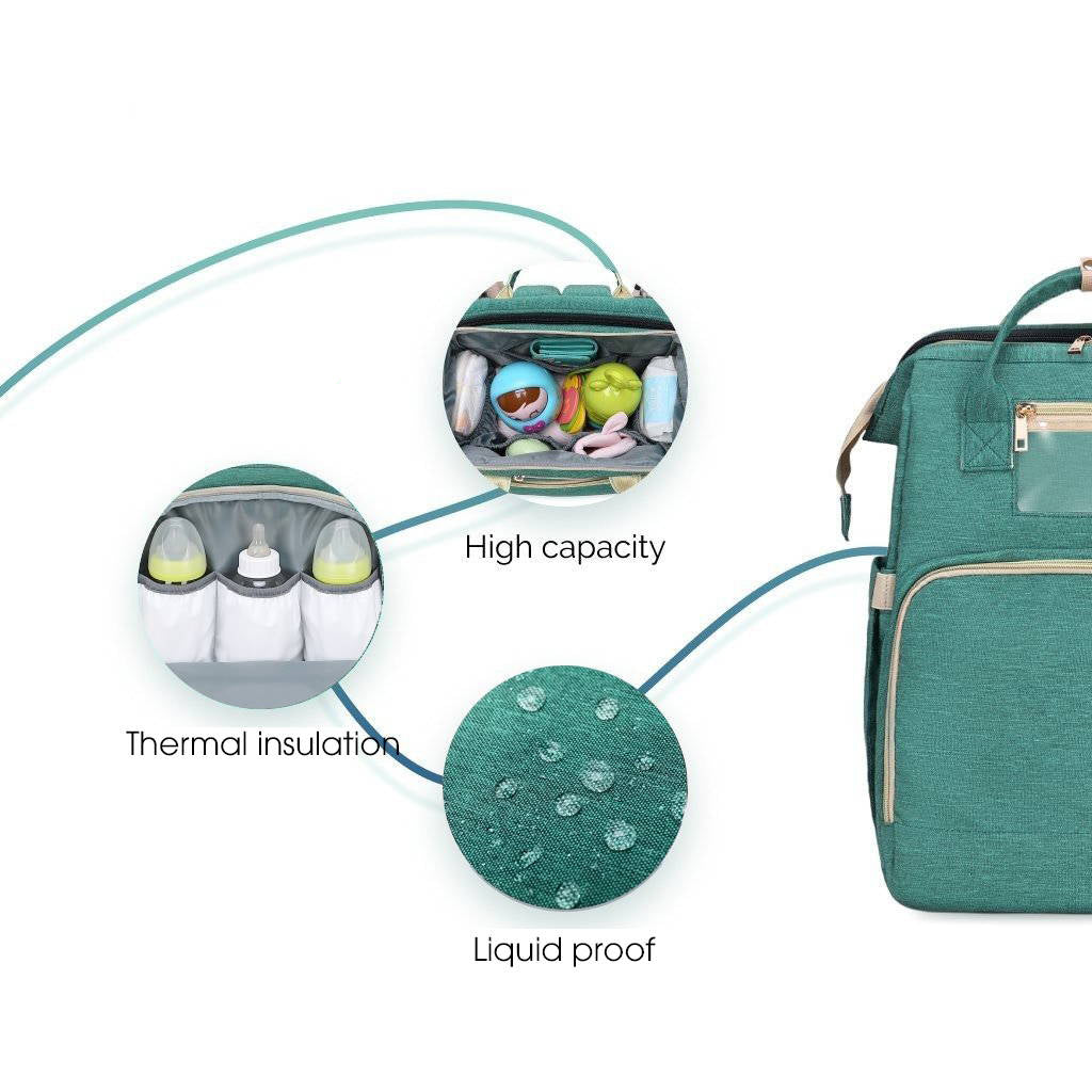 Portable Bed & Diaper Bag Backpack