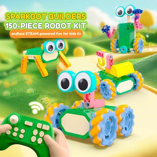 SparkBot Builders - 150-Piece Robot Kit (Ages 6+)