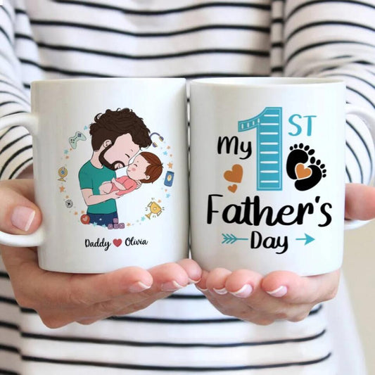 Father and Baby - My 1st Father's day - 2022 -Personalized Mug
