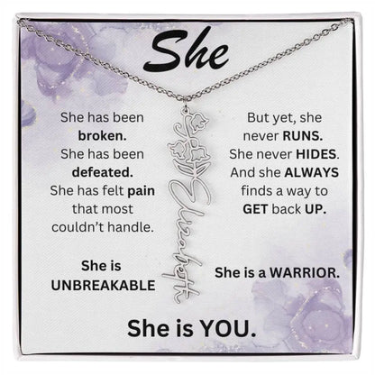 Birth Flower Name Necklace
