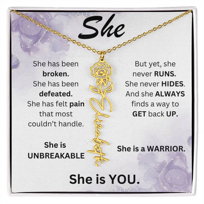 Birth Flower Name Necklace