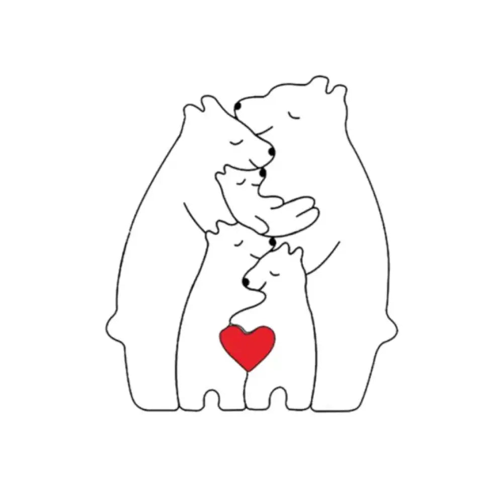 Handcrafted - Family - Wooden Bears Family - Wooden Pet Carvings