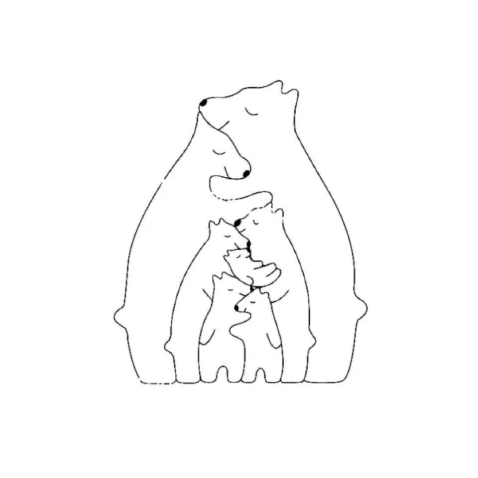 Handcrafted - Family - Wooden Bears Family - Wooden Pet Carvings
