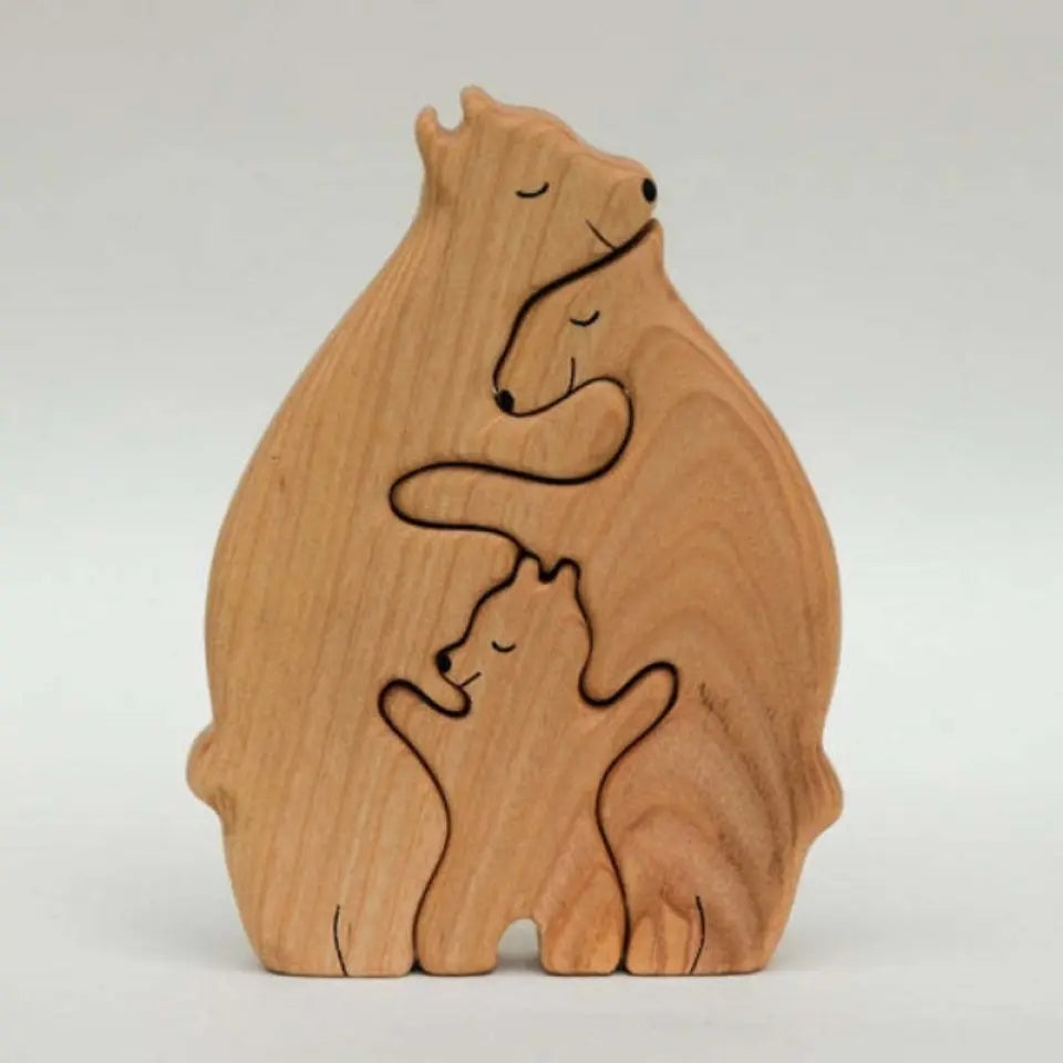Handcrafted - Family - Wooden Bears Family - Wooden Pet Carvings