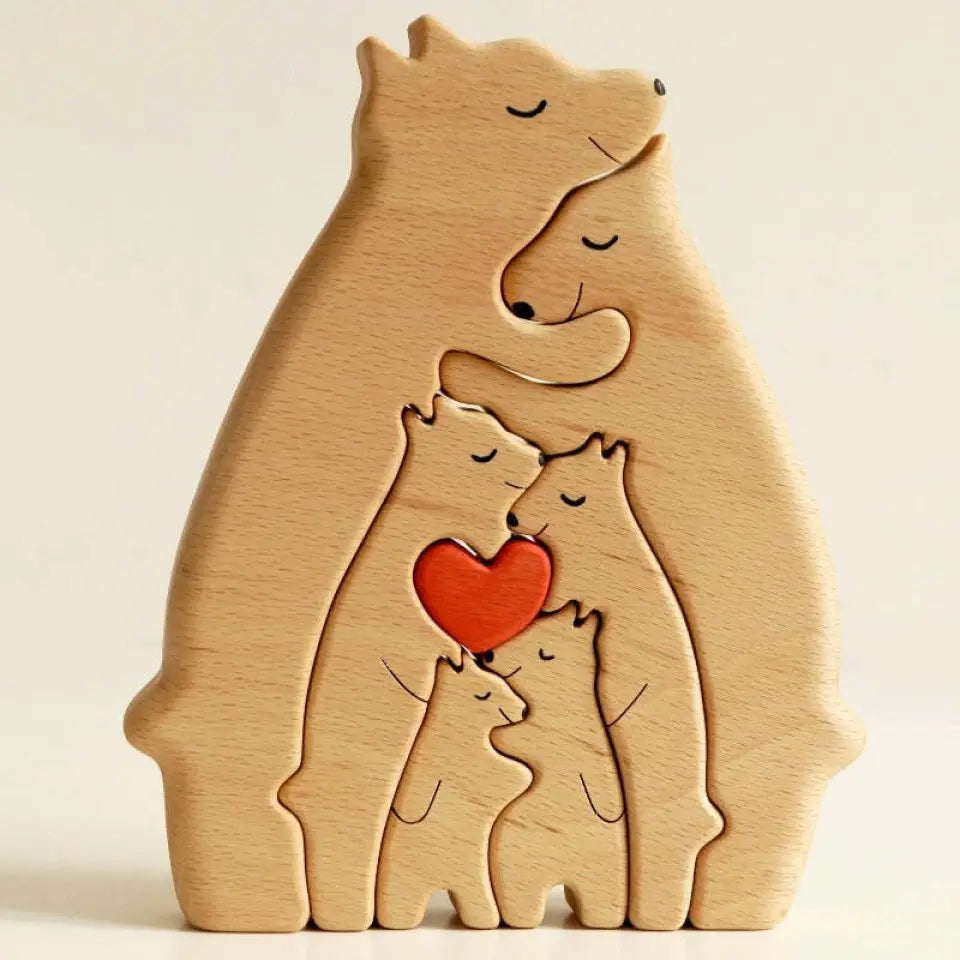 Handcrafted - Family - Wooden Bears Family - Wooden Pet Carvings