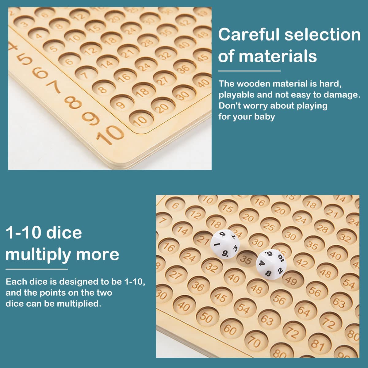 Wooden Math Multiplication Board
